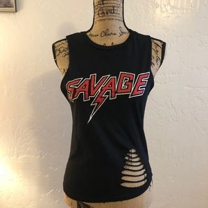 ON Fire black tee shirt, size medium